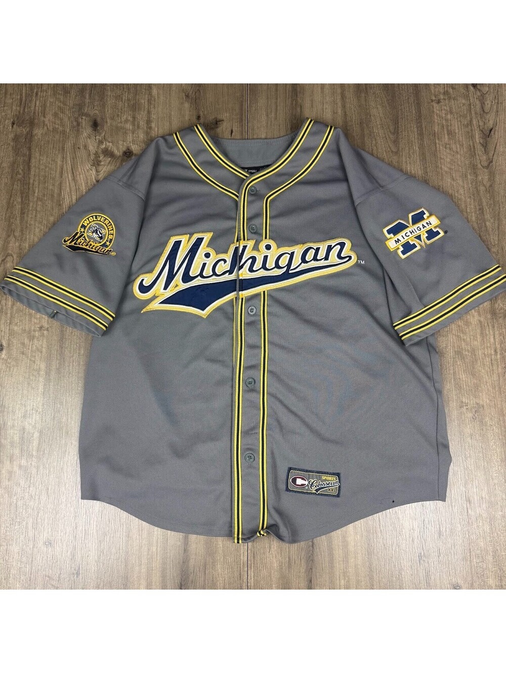 Vintage Michigan Wolverines Colosseum Athletics Baseball Jersey Mens XL/XXL NCAA